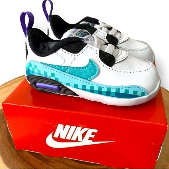 Nike Air Max 90 Crib SE "White Psychic Purple Washed Teal" DJ8043-100 Infant 4C - Picture 5 of 7